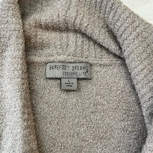Barefoot Dreams CozyChic Lite Women’s Circle Cardi Sweater Dove Gray Size L - Picture 8 of 16